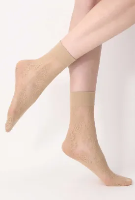 Oroblu Fine Lace Sheer Crew Socks