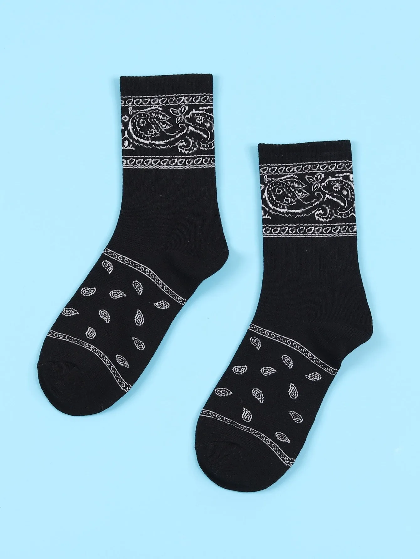 Paisley Print Crew Socks Silly Socks for Men Funky Socks Funny Socks Novelty