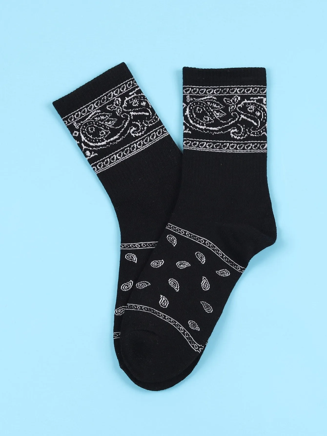 Paisley Print Crew Socks Silly Socks for Men Funky Socks Funny Socks Novelty