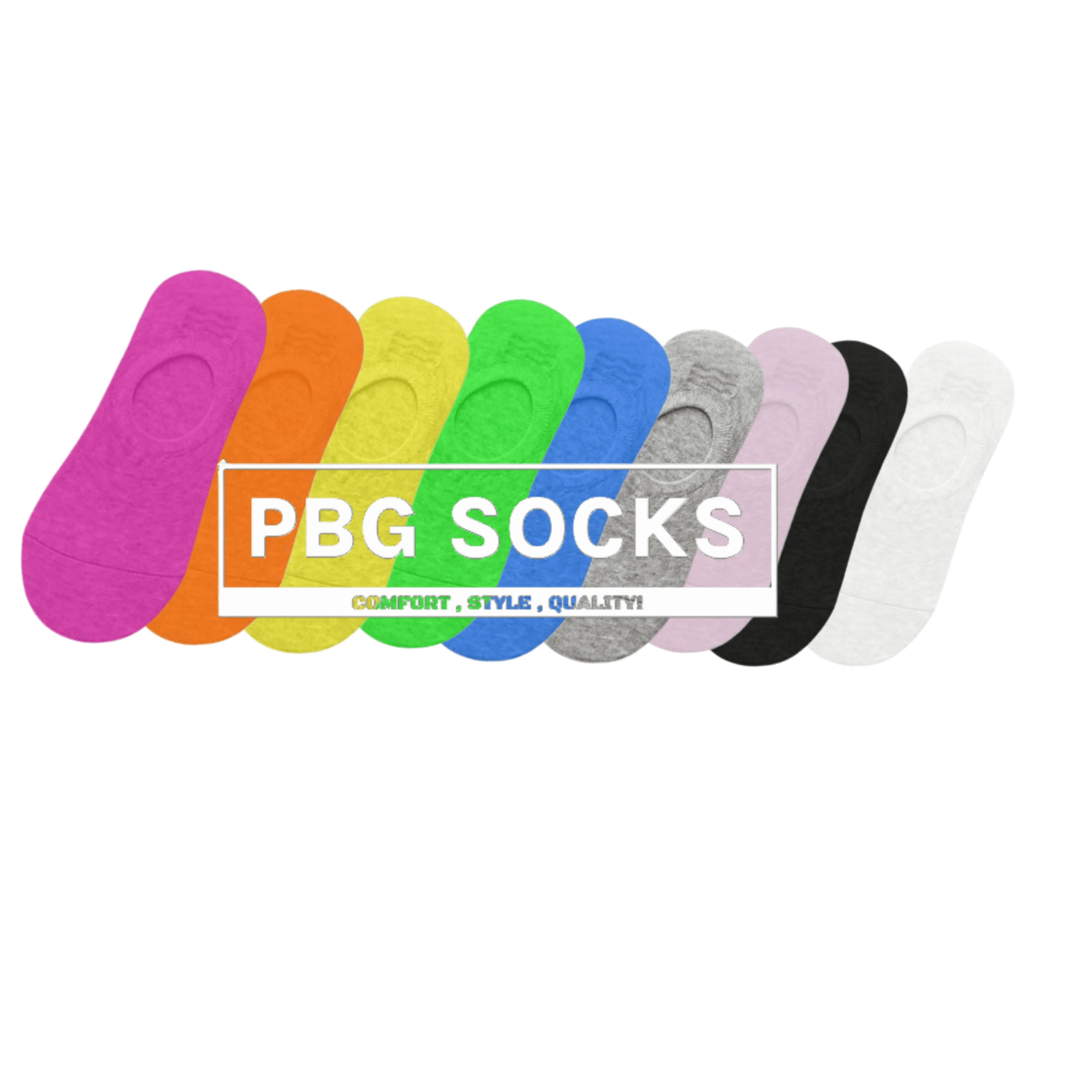 PBG Best Cotton No Show Socks for Women, Multi-Color, 9-11 Sized, 6 and 12 Pairs