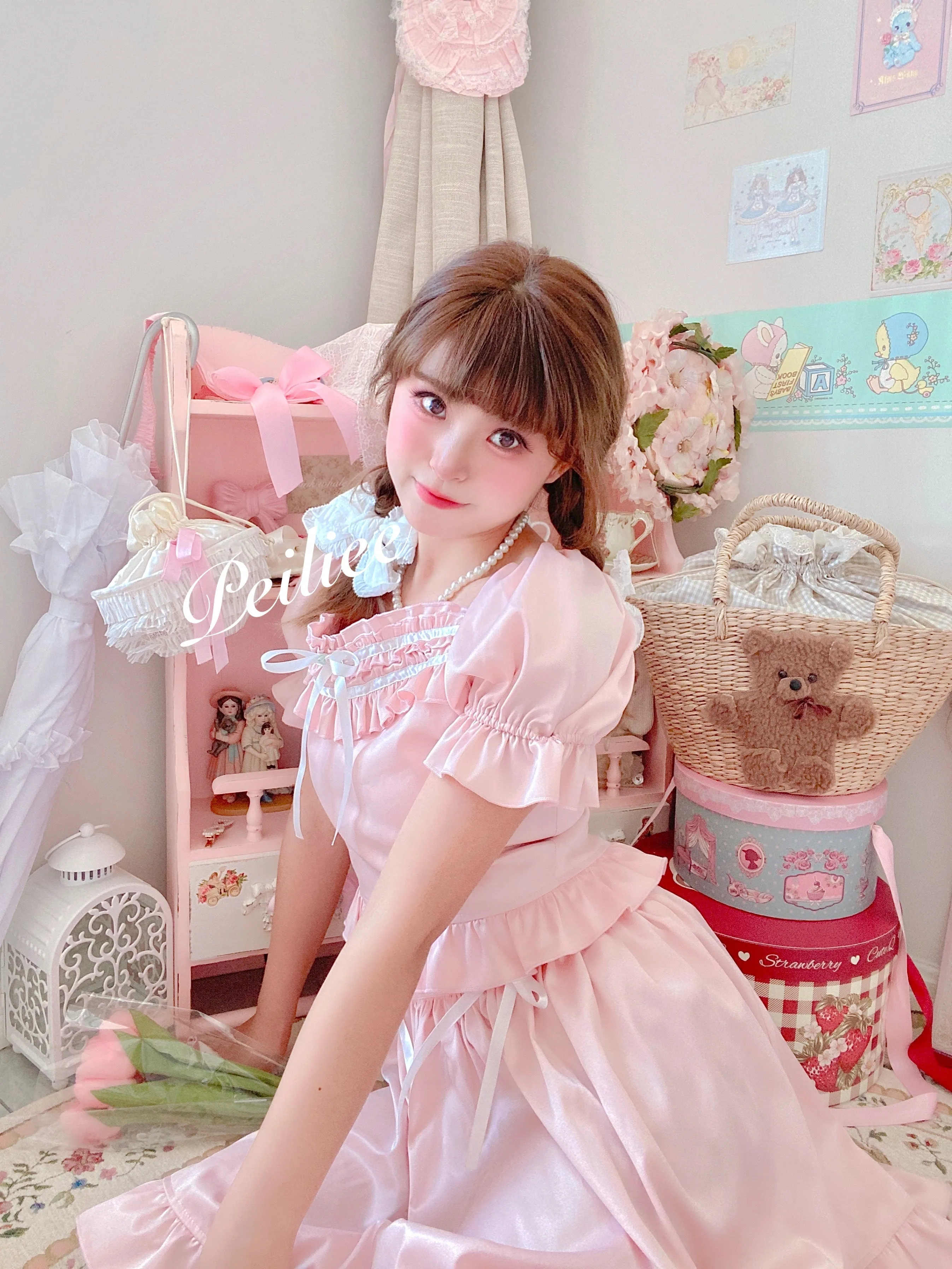 [Peiliee Design 5 years anniversary] Sakura Soft Satin Dress Set