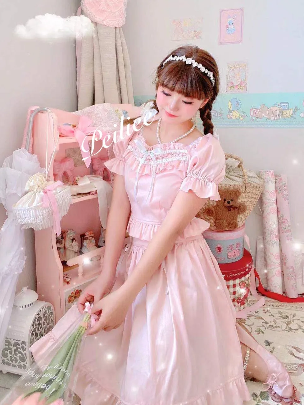 [Peiliee Design 5 years anniversary] Sakura Soft Satin Dress Set