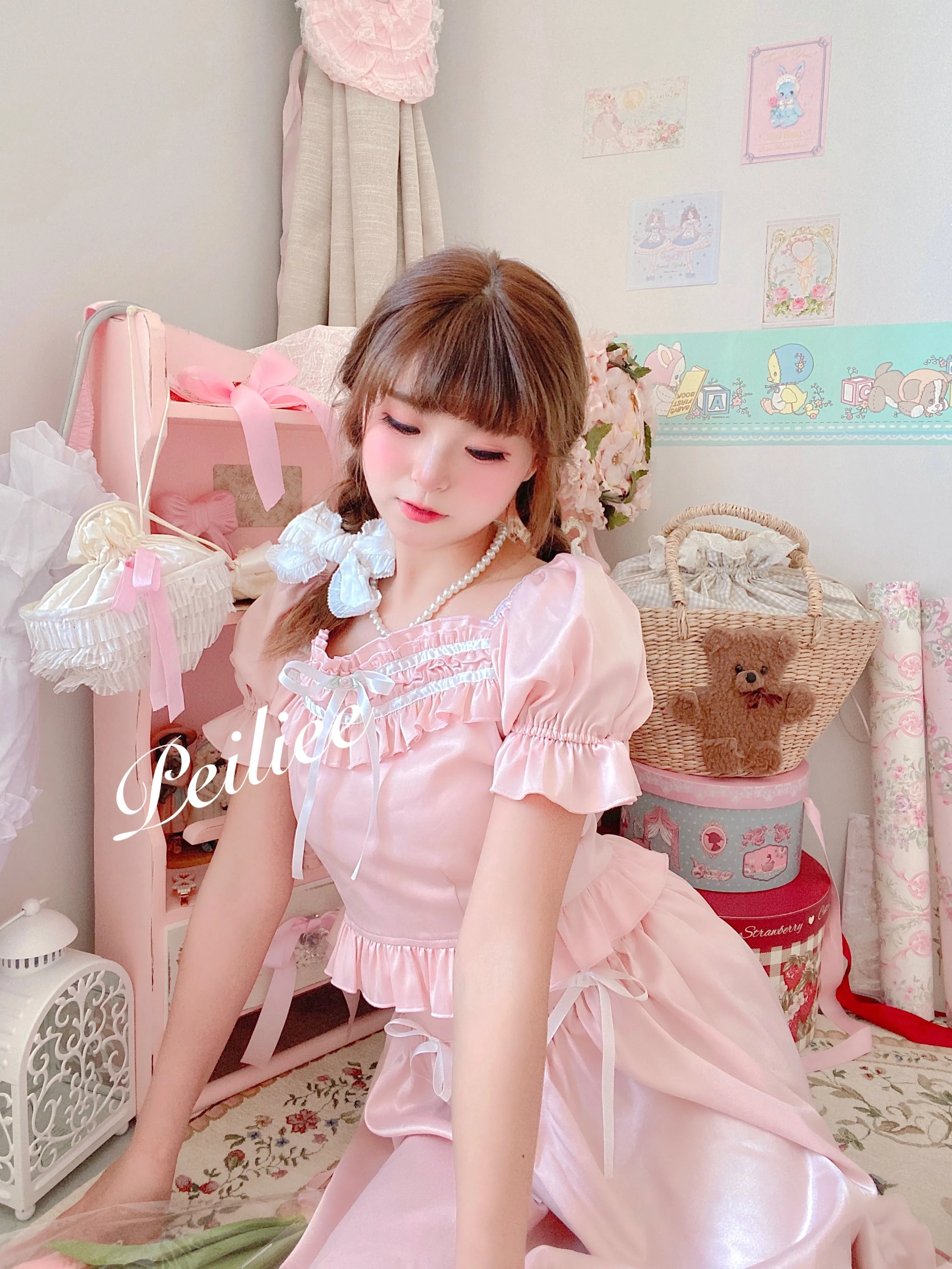 [Peiliee Design 5 years anniversary] Sakura Soft Satin Dress Set