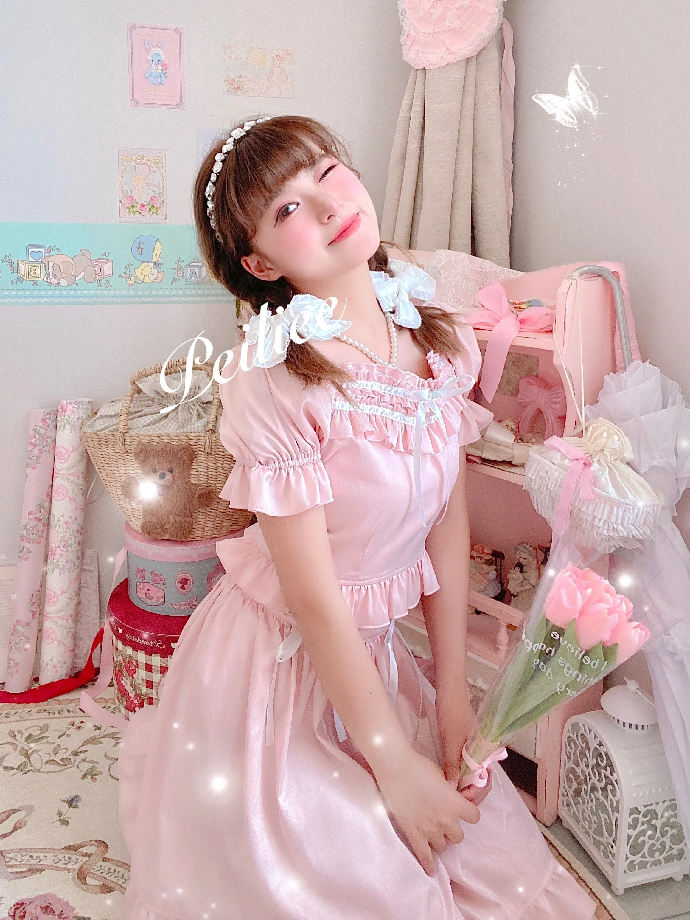 [Peiliee Design 5 years anniversary] Sakura Soft Satin Dress Set