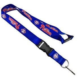 Philadelphia Phillies Aminco Durable Material Buckle Lock Blue Lanyard