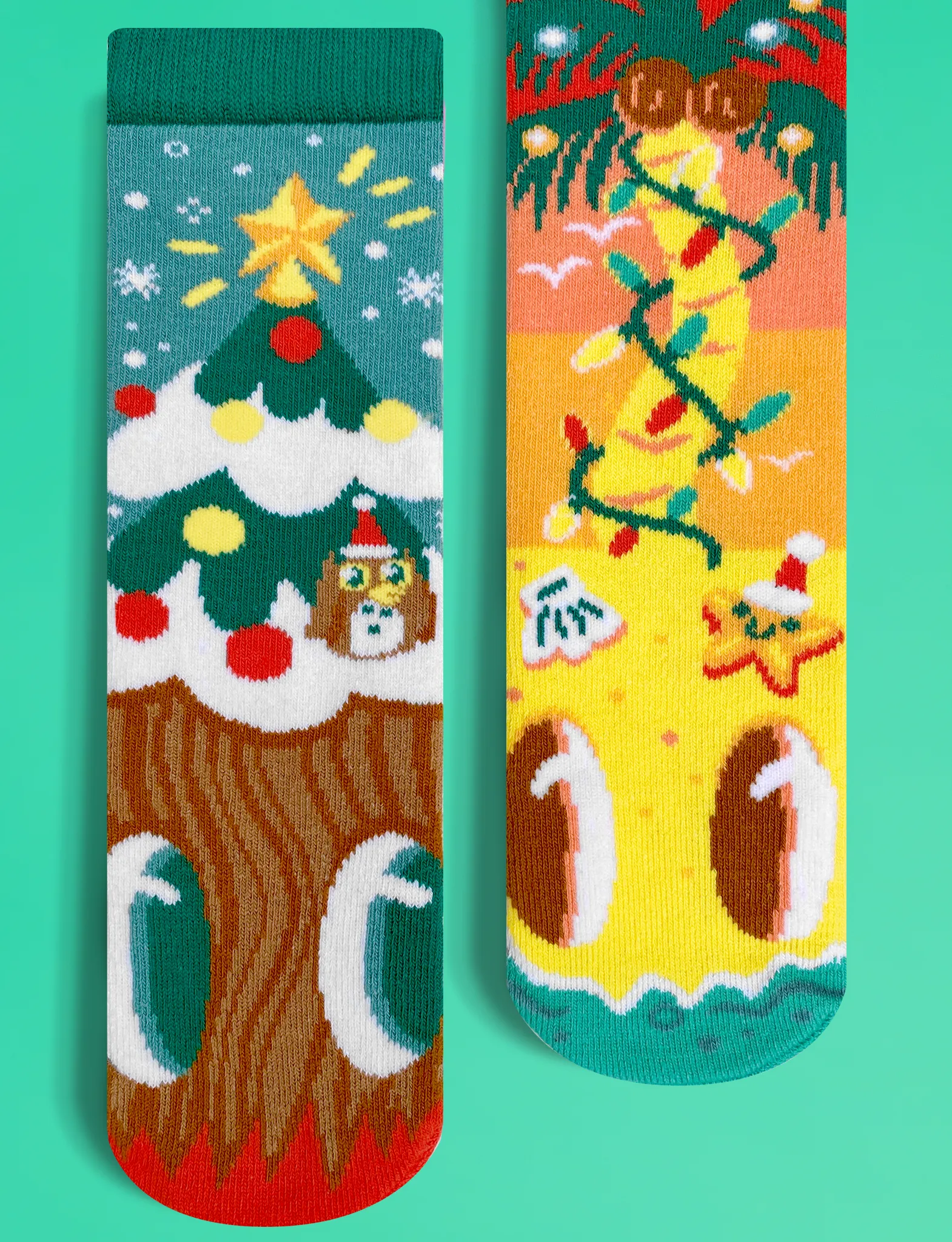 Piney & Coco Mismatched Christmas Socks: A Festive Pair - Kids