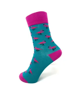 Pink Flamingo Bamboo Crew Socks