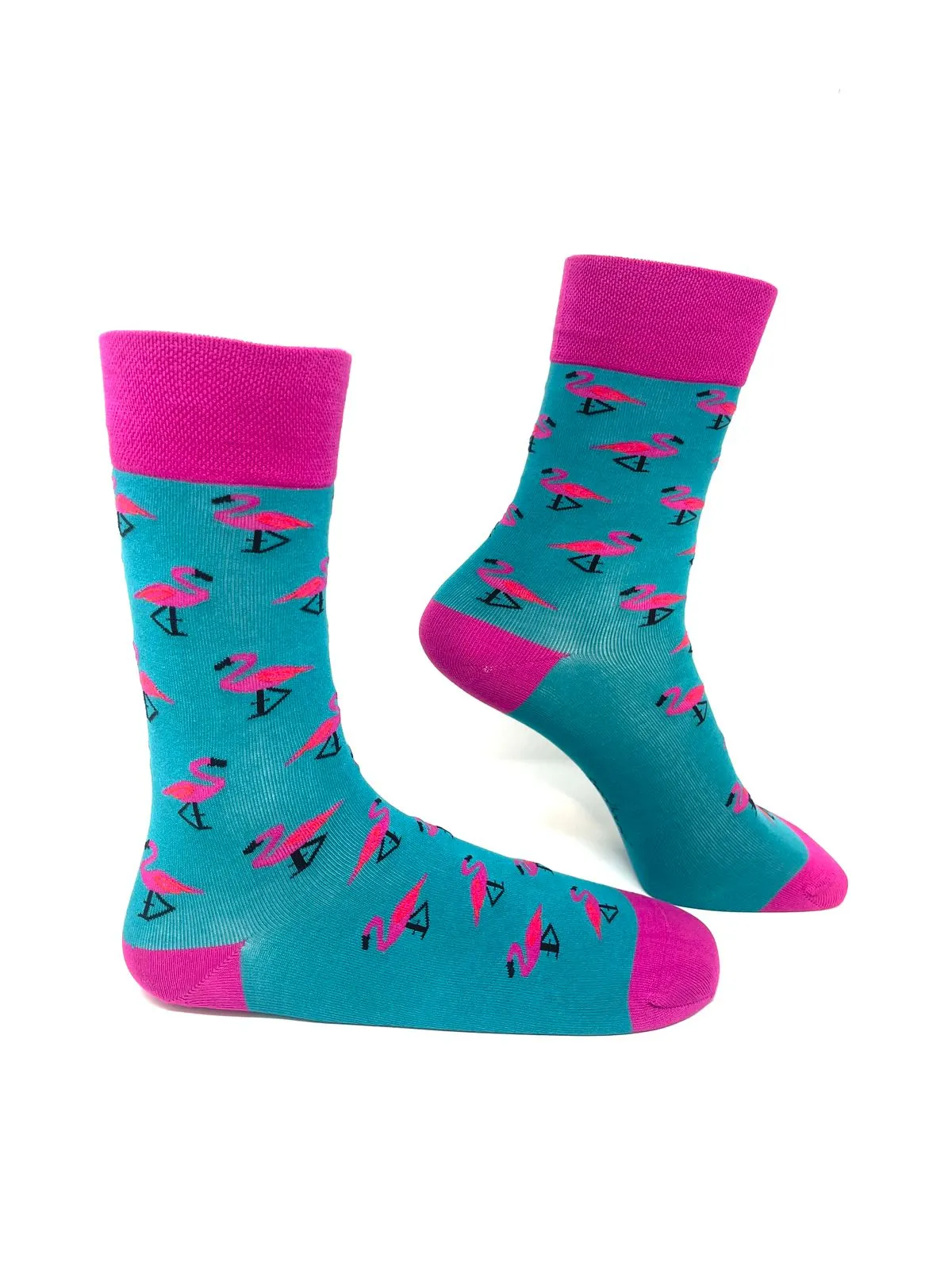 Pink Flamingo Bamboo Crew Socks