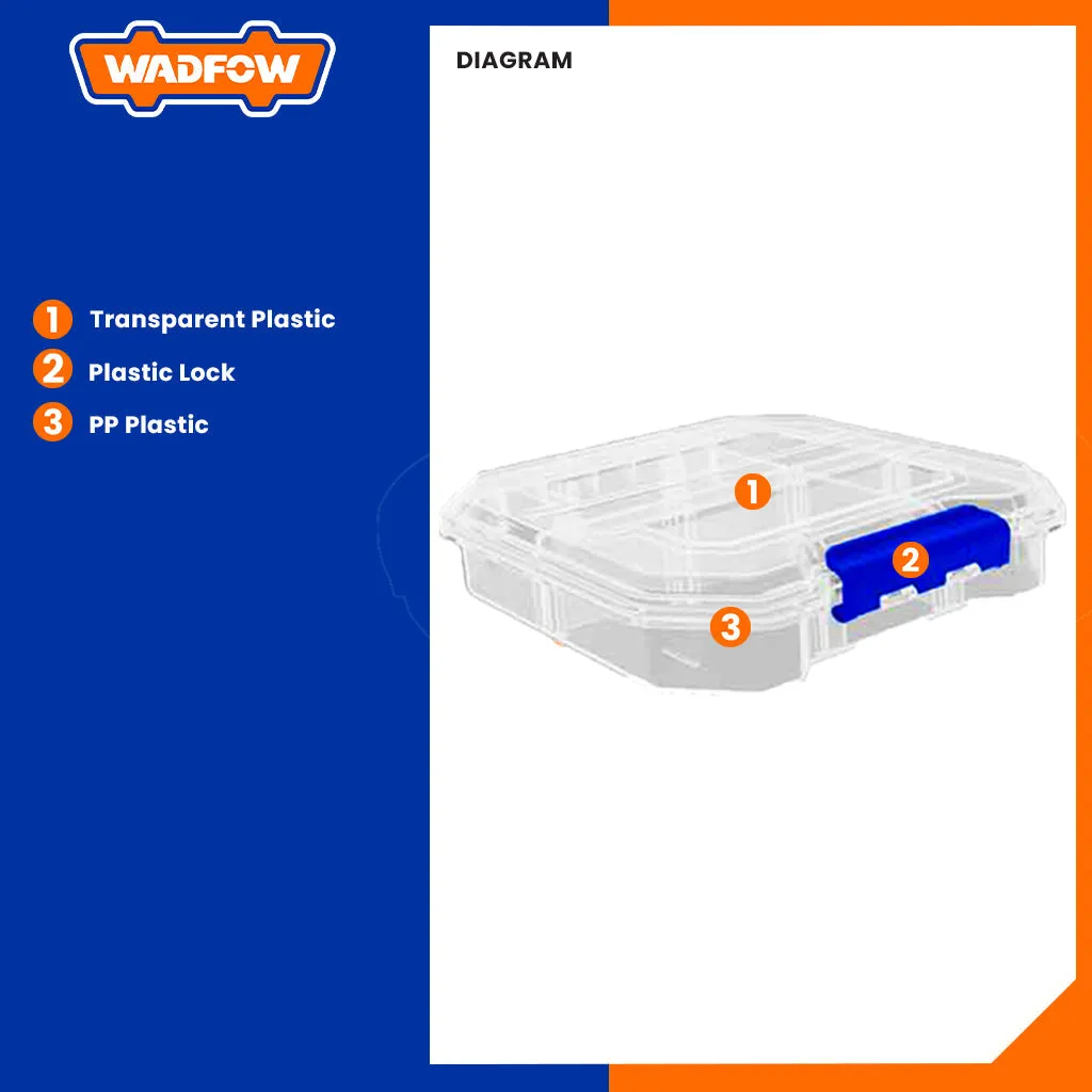 Polypropylene plastic Material Transparent 6-compartments for smaller components WTB8341