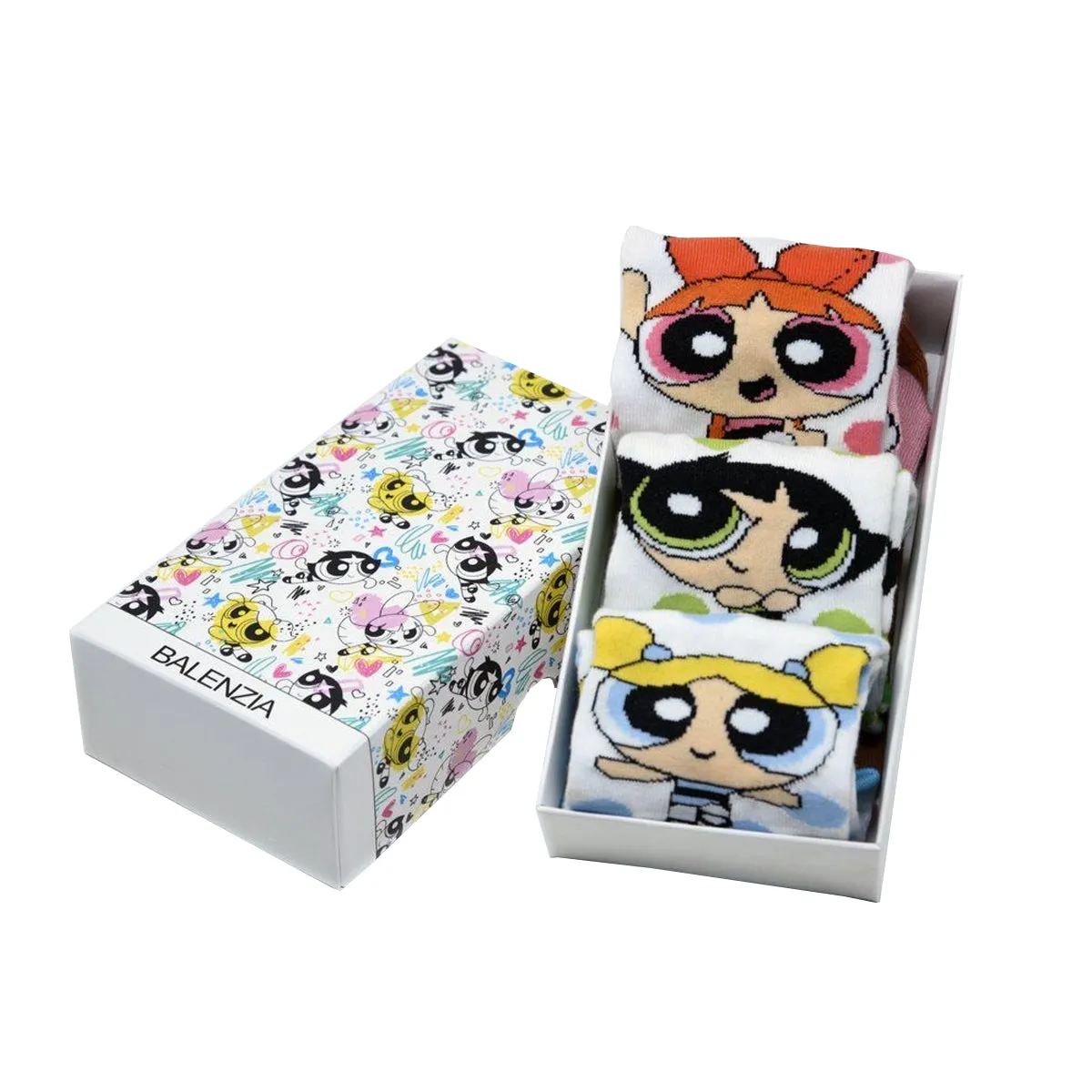 Powerpuff Girls By Balenzia Low Cut Socks for Kids (Pack of 3 Pairs/1U)(7-9 YEARS)