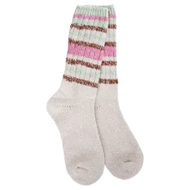 Ragg Crew Socks - Mushroom Stripe