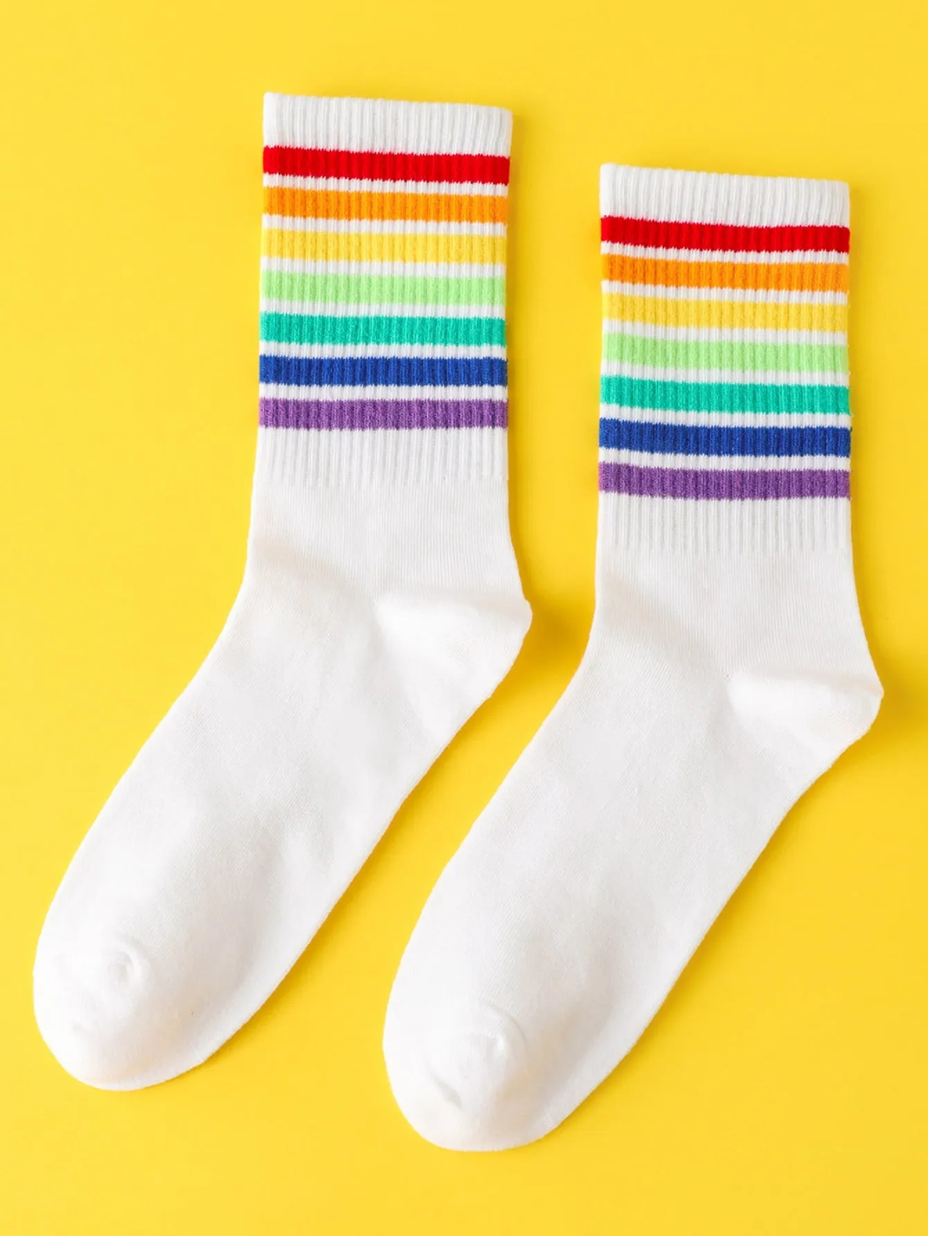 Rainbow Striped Socks for Women Fun Socks Funky Socks Novelty Socks