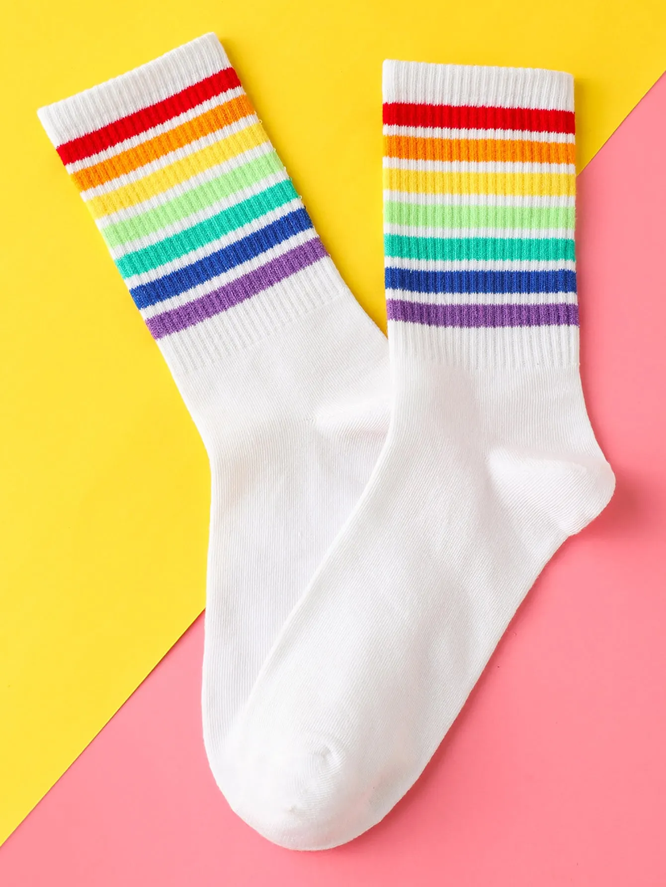 Rainbow Striped Socks for Women Fun Socks Funky Socks Novelty Socks