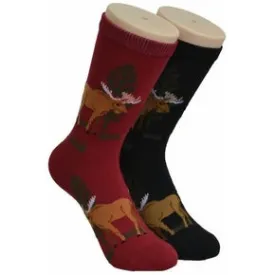 Red Maine Moose Socks