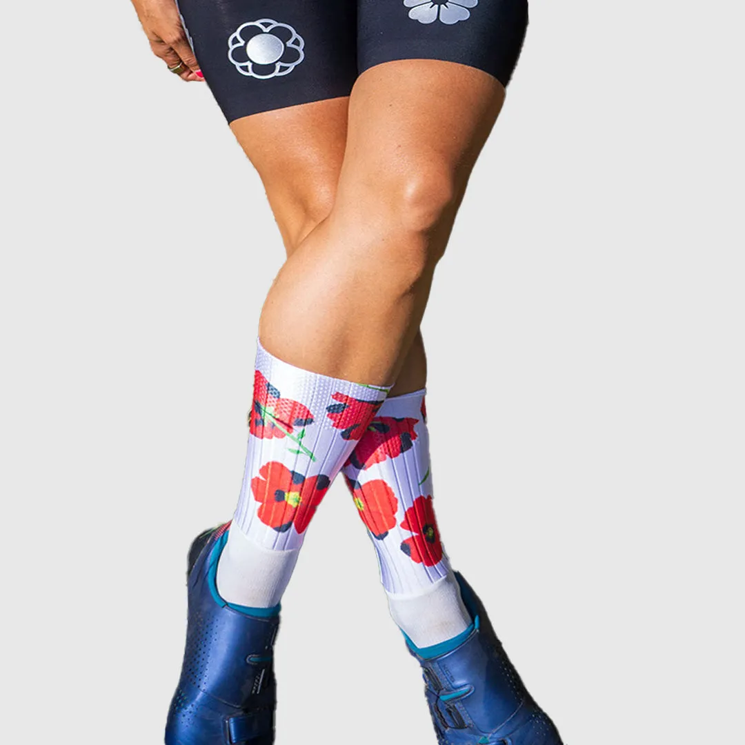 Red Poppies Aero Socks