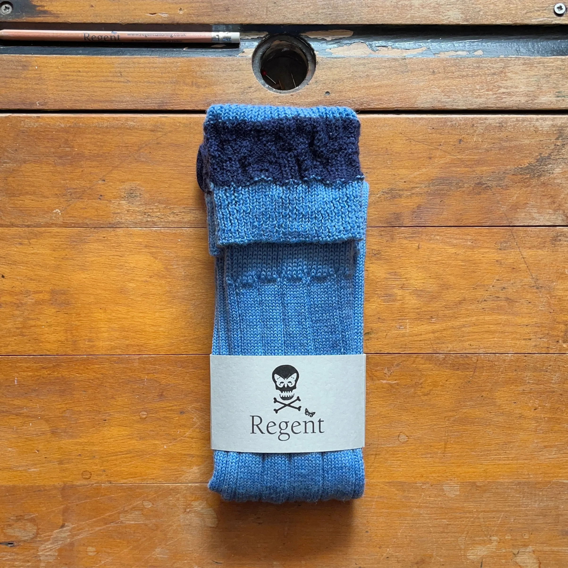 Regent - Wool Boot Sock - Baby Blue