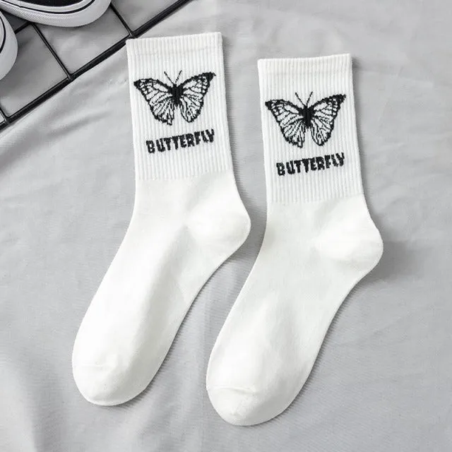 Retro Cute Butterfly Socks