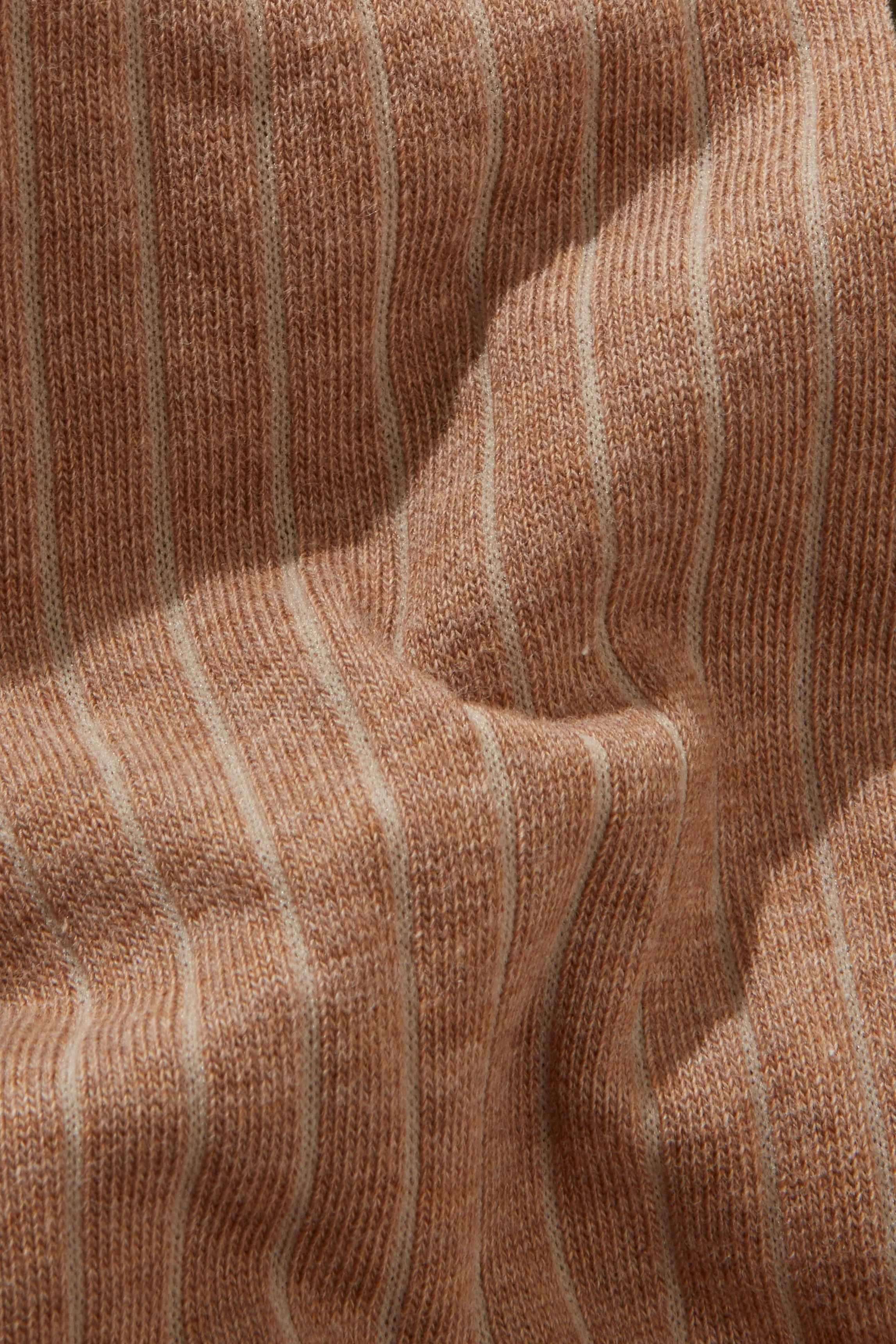 Ribbed Sock Cotton Light Brown