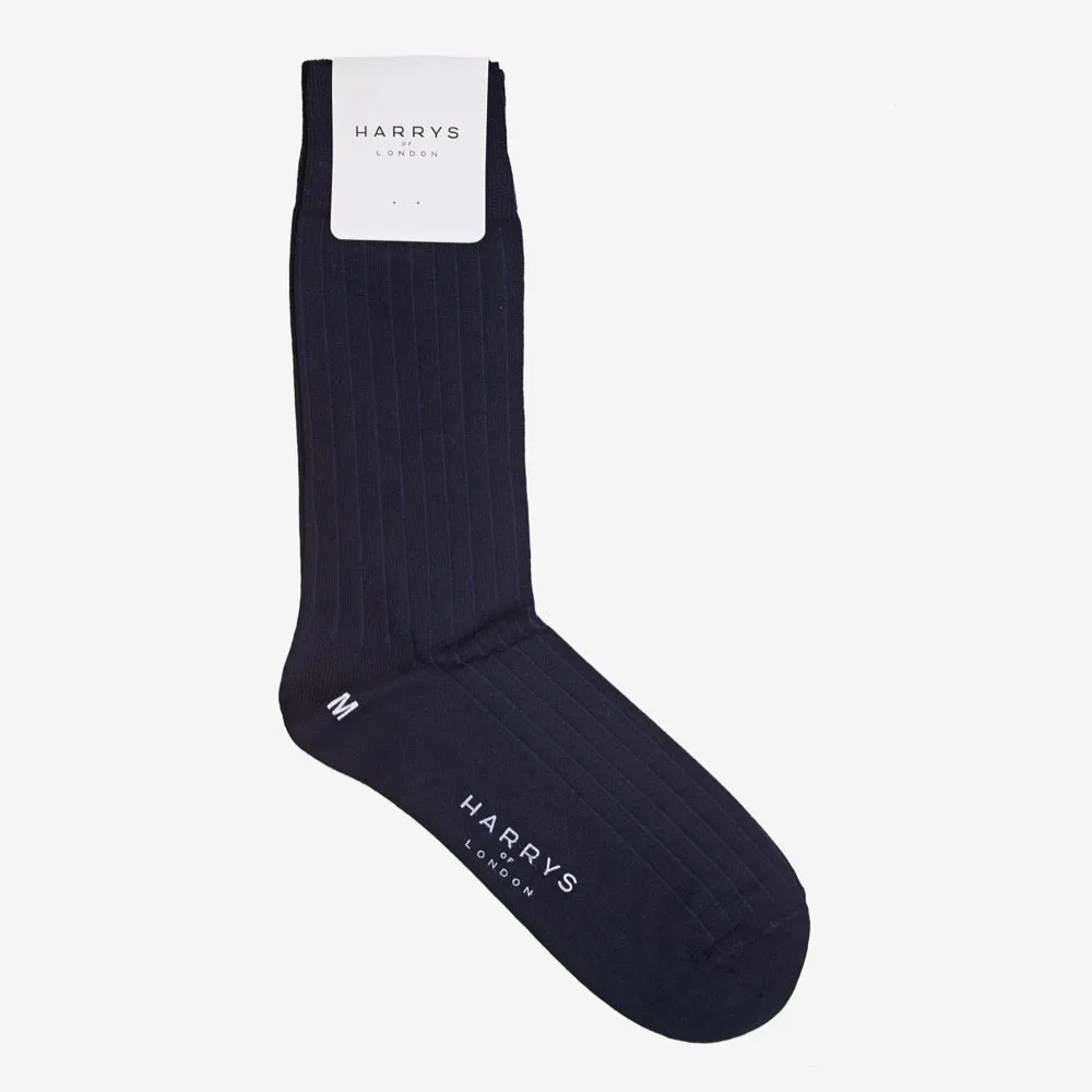 Ribbed Sock Cotton Navy