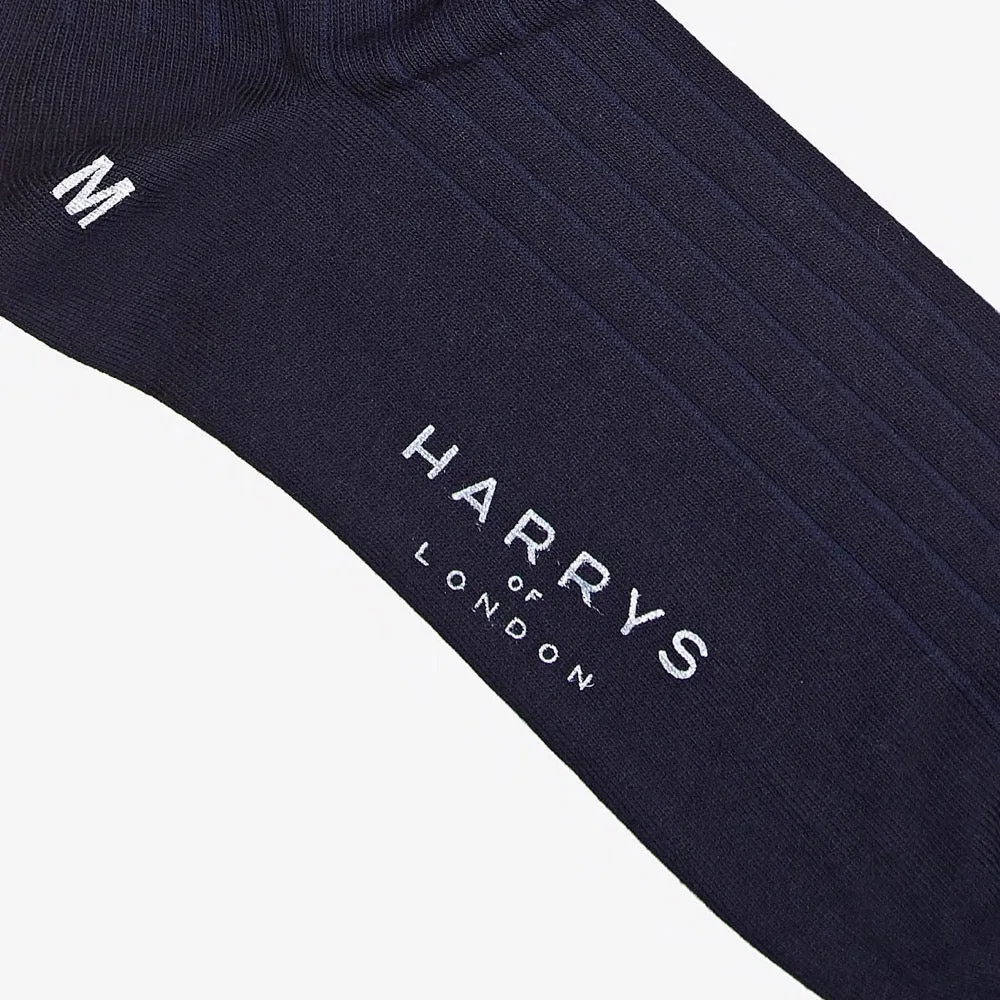 Ribbed Sock Cotton Navy