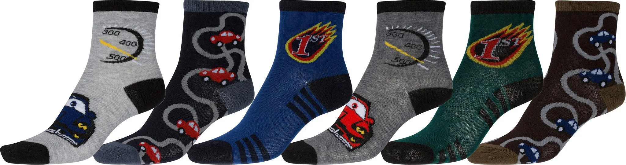 Sakkas Boy's Playful Pattern Assorted Crew Socks 6-Pack