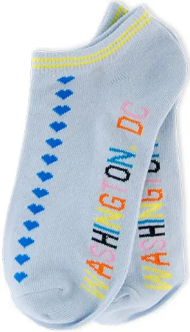 SKDC1 Robin Ruth Short Heart Socks - Washington DC Light Blue