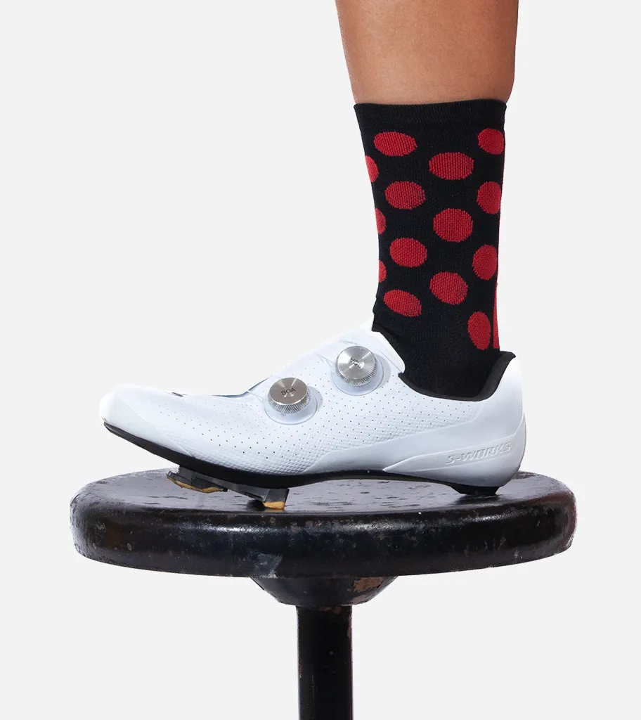 Sock 7" Cuff - Fleur de Leader Black