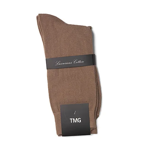 Solid Tan Dress Socks