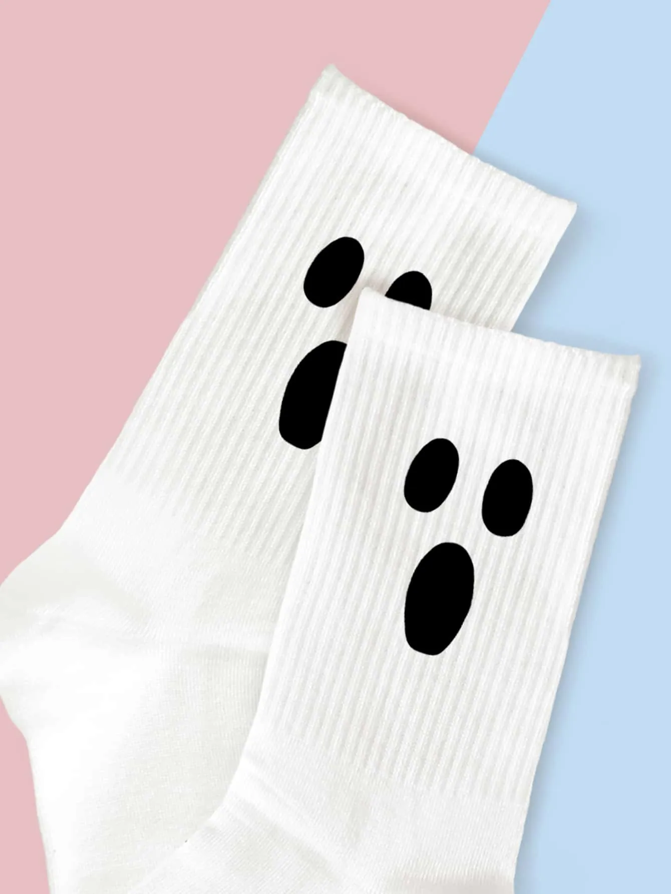 Surprised Expression Crew Socks Funny Socks for Women Novelty Socks Funky Socks