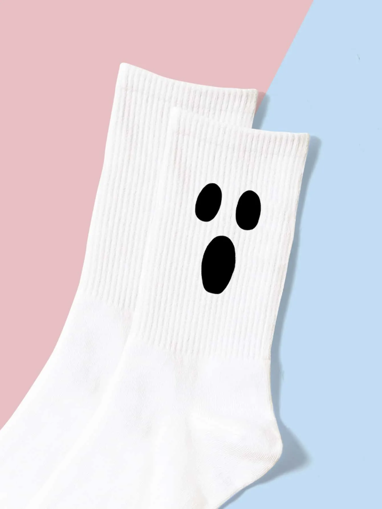 Surprised Expression Crew Socks Funny Socks for Women Novelty Socks Funky Socks