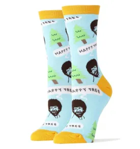 TEEK - Womens Bob Ross Happy Tree Socks