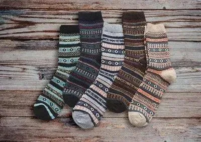 Thick Striped Wool Socks