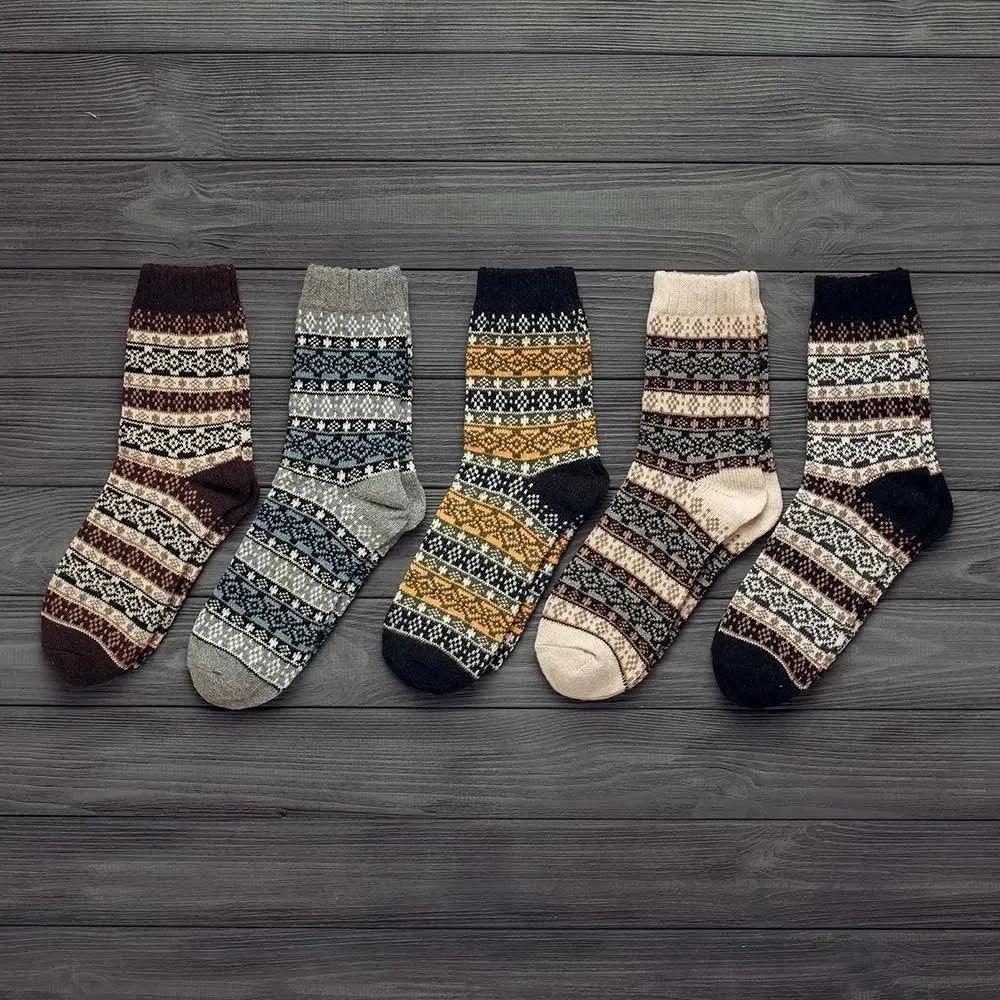 Thick Striped Wool Socks