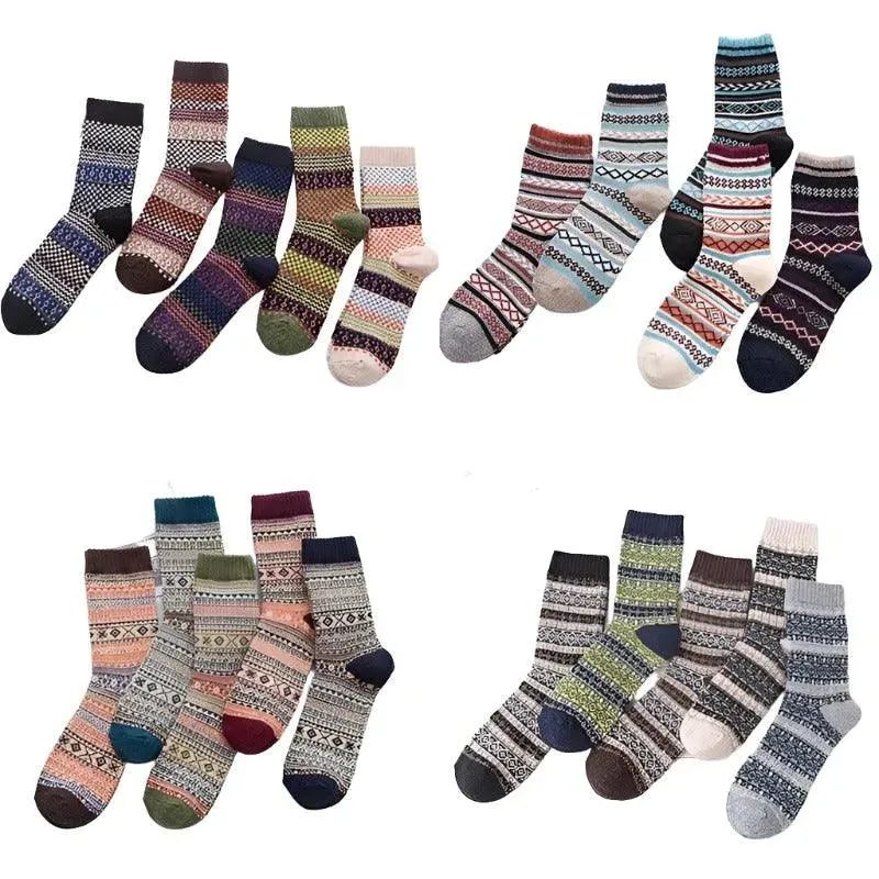 Thick Striped Wool Socks