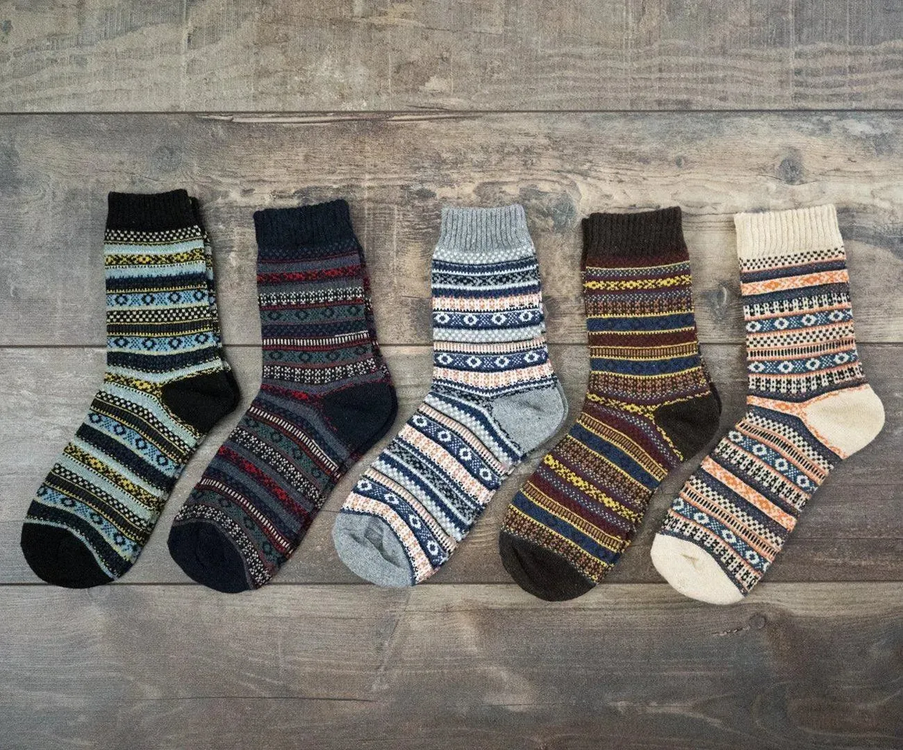 Thick Striped Wool Socks