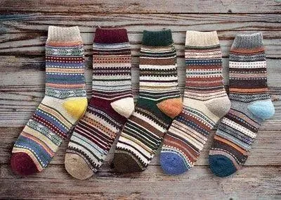 Thick Striped Wool Socks