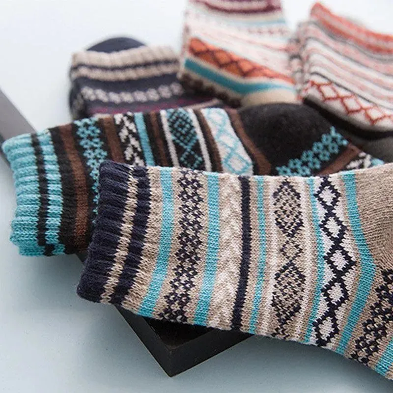 Thick Striped Wool Socks