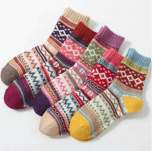 Thick Striped Wool Socks