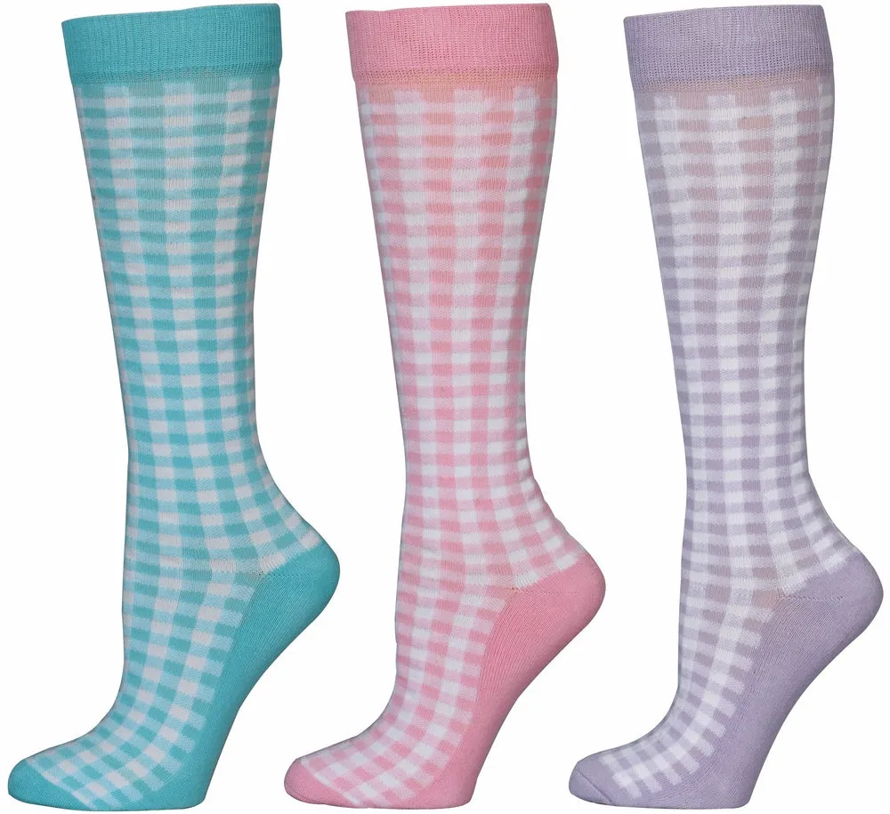 TuffRider Gingham Check 3 Pack Socks