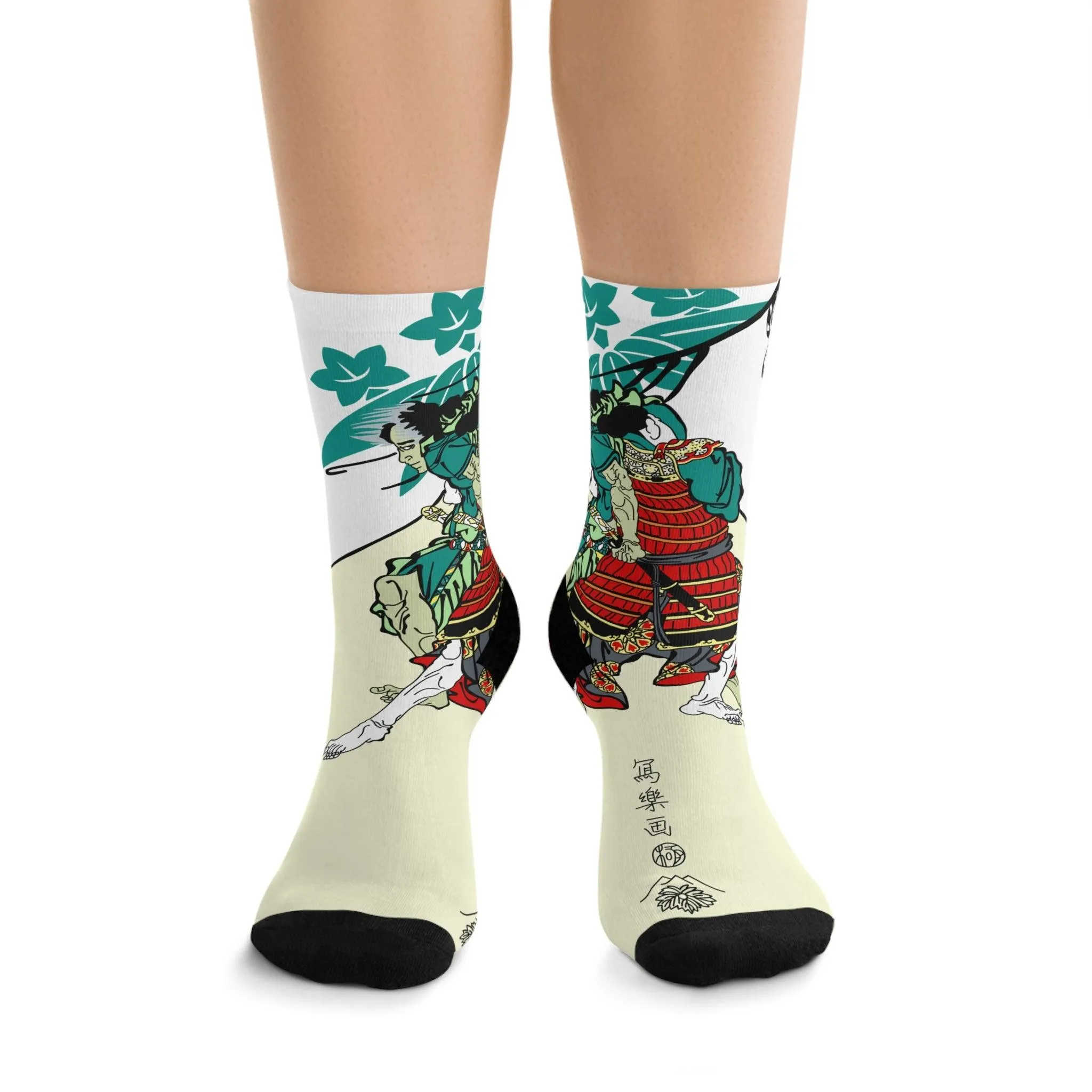 Warriors by Toshusai Sharaku Socks