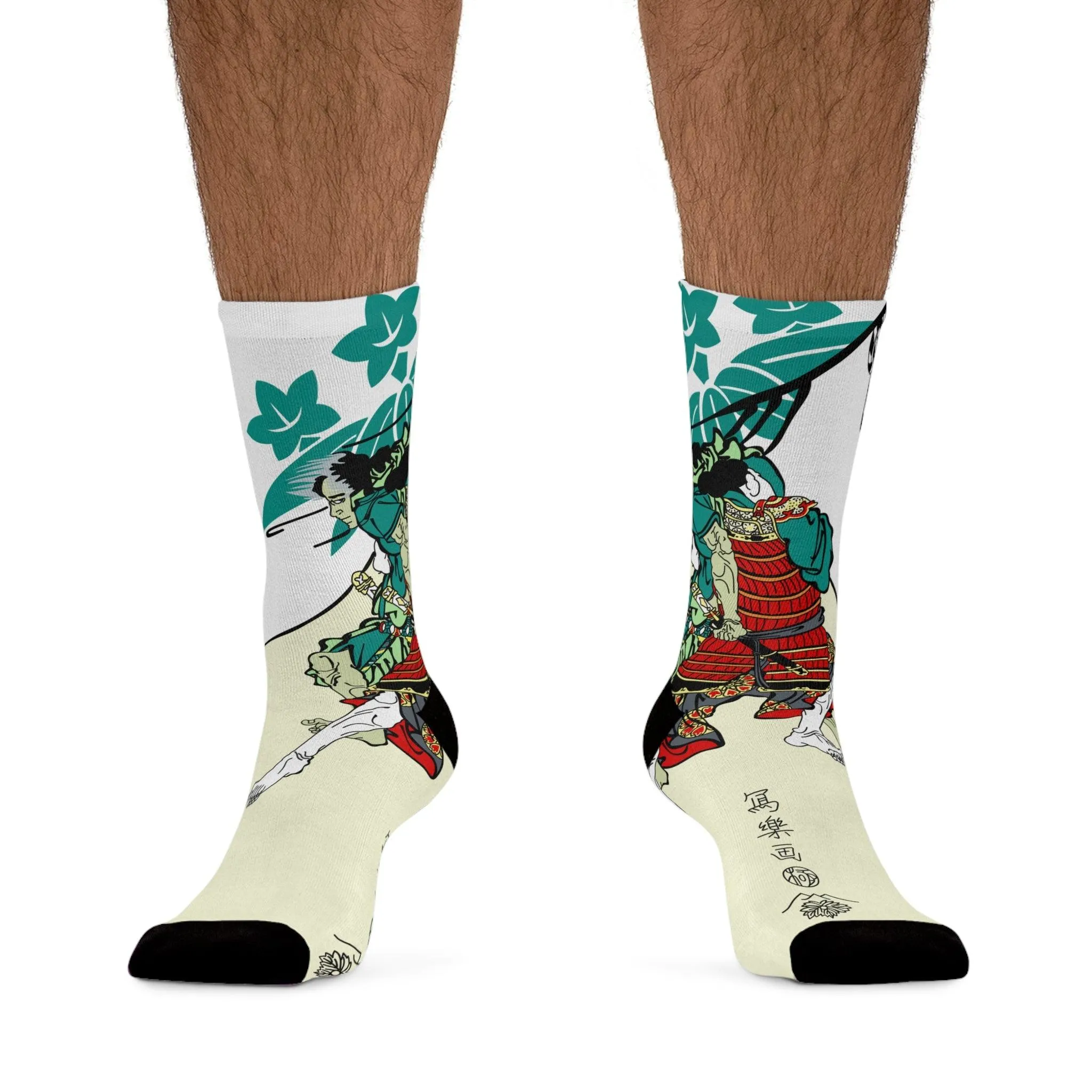 Warriors by Toshusai Sharaku Socks