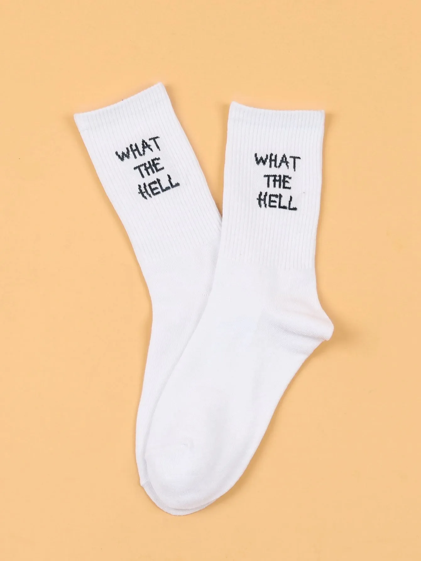 What The Hell Quote Crew Socks Silly Socks for Women Funky Socks Funny Socks