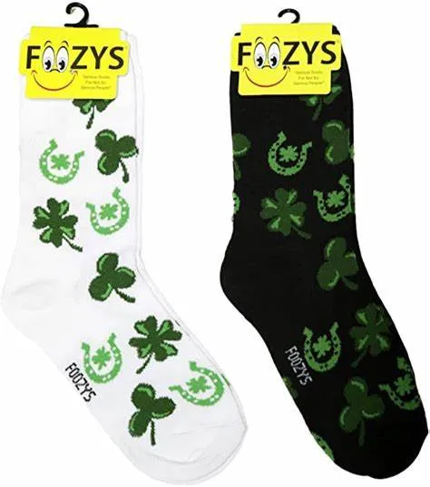 White Luck of The Irish Socks