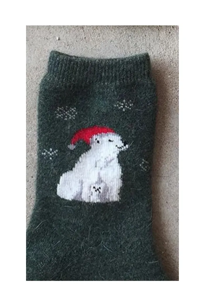 Women's Animals Wool Blend Crew Socks