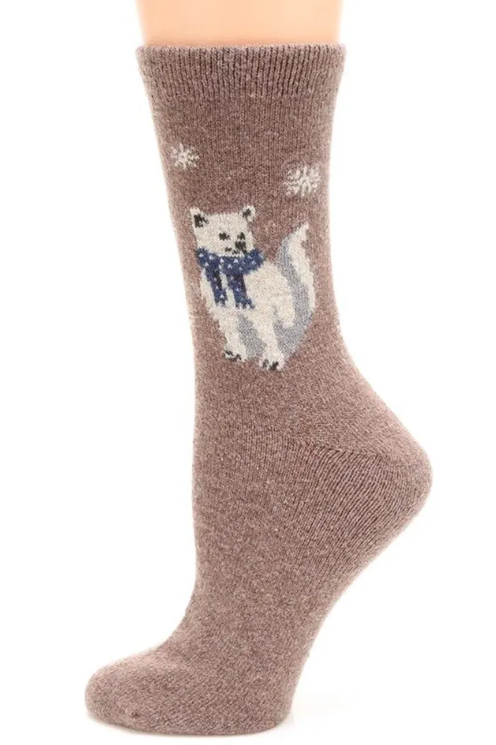 Women's Animals Wool Blend Crew Socks