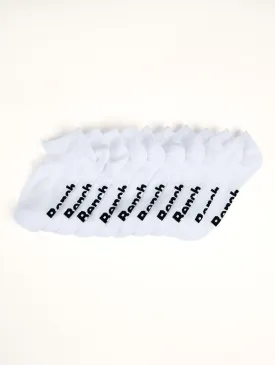 Women's Flat Knit Low-Cut Socks (10 Pairs) - White