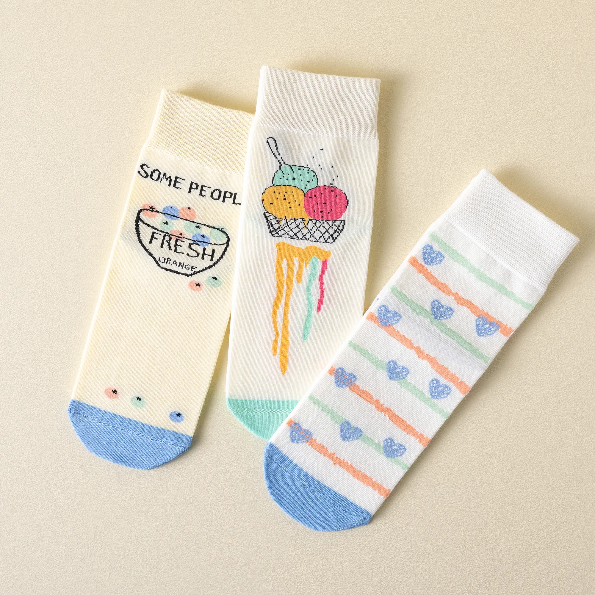 Womens Patterned Crew Socks Seamless Combed Cotton Funny Girls Cute Novelty Animal Flower Soft Socks Gifts 3 Pairs