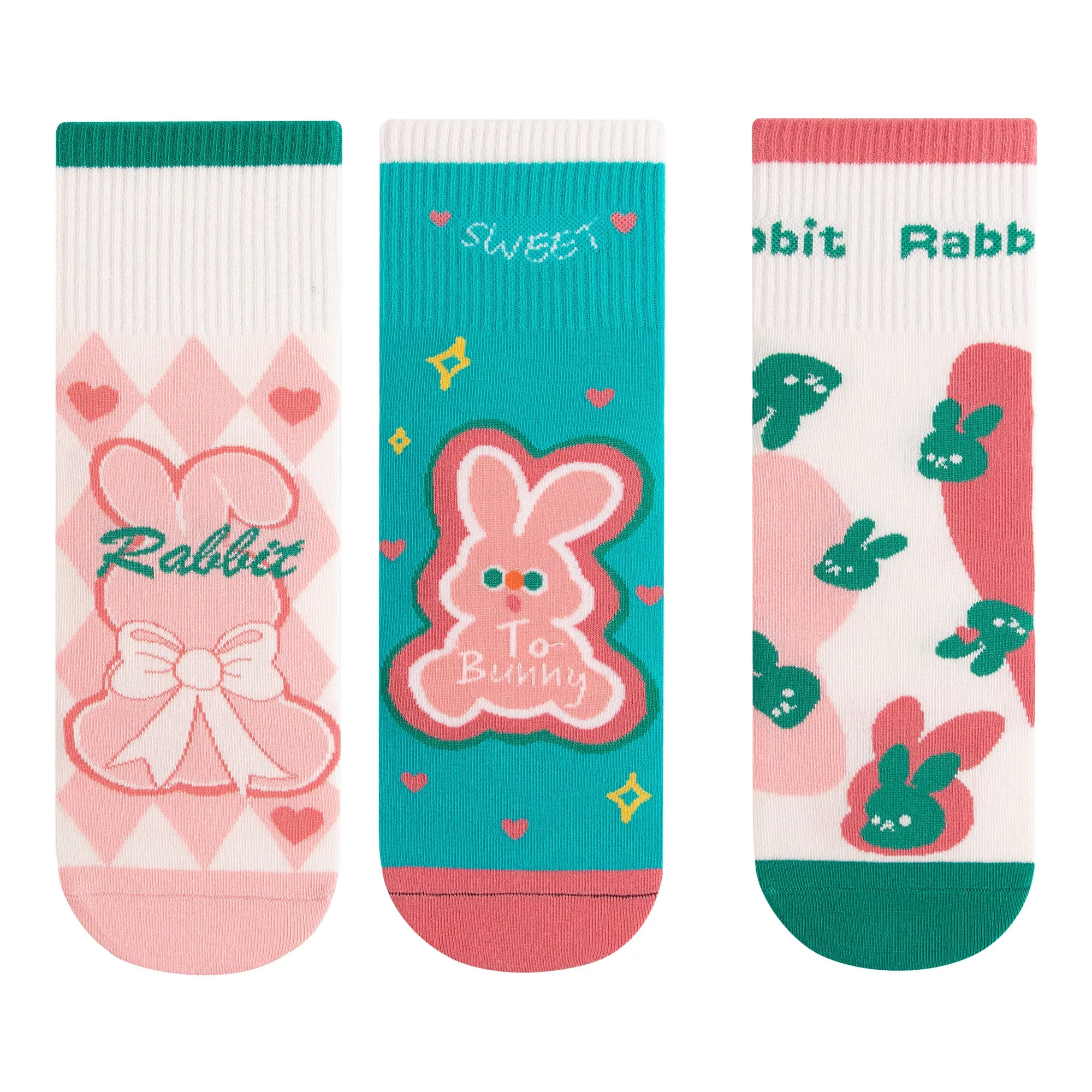 Womens Patterned Crew Socks Seamless Combed Cotton Funny Girls Cute Novelty Animal Flower Soft Socks Gifts 3 Pairs