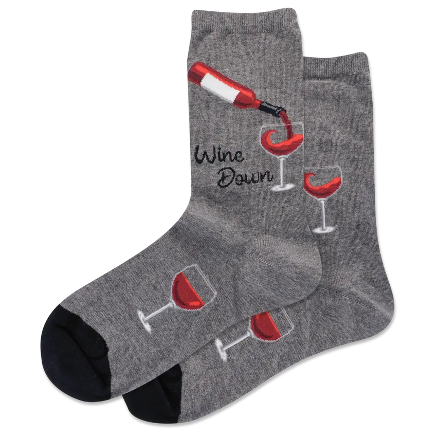 WOMEN'S WINE DOWN CREW SOCKS