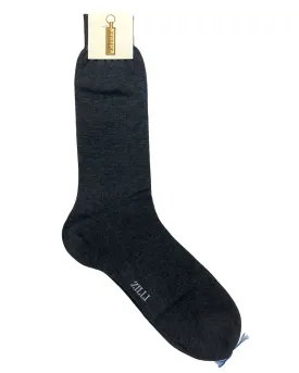 Zilli Socks Charcoal Gray US 10 1/2- EUR 43 1/2 Mid Calf Cotton Men Socks SALE